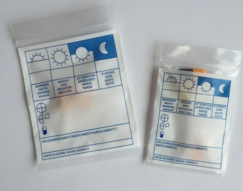 Envases de plástico para medicinas, bolsas Ziplock de LDPE