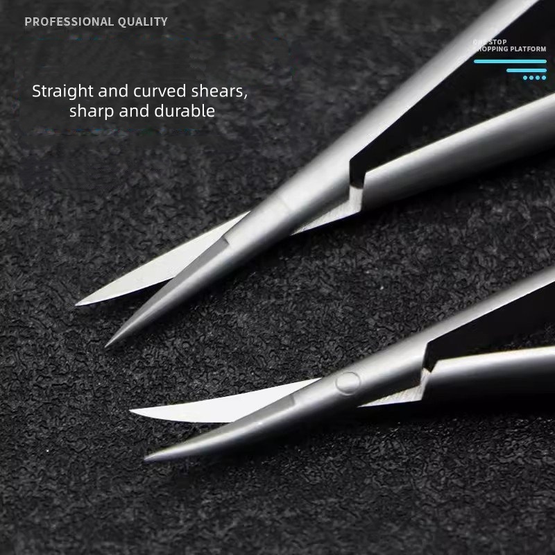 Tijeras médicas curvadas rectas de aleación de titanio de acero inoxidable para instrumentos quirúrgicos